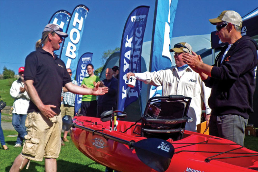 Mark Radcliffe is the winner of the 2015 Swanage kayak fishing tournament with 10 species caught