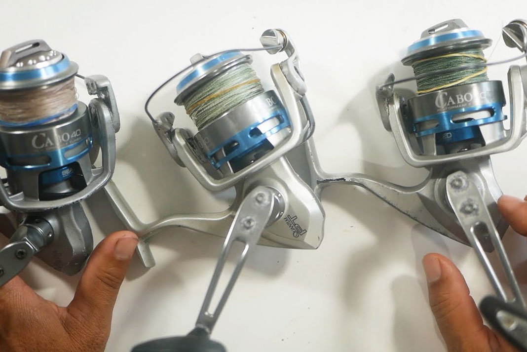 man demonstrates how to repair and maintain 3 saltwater fishing reels