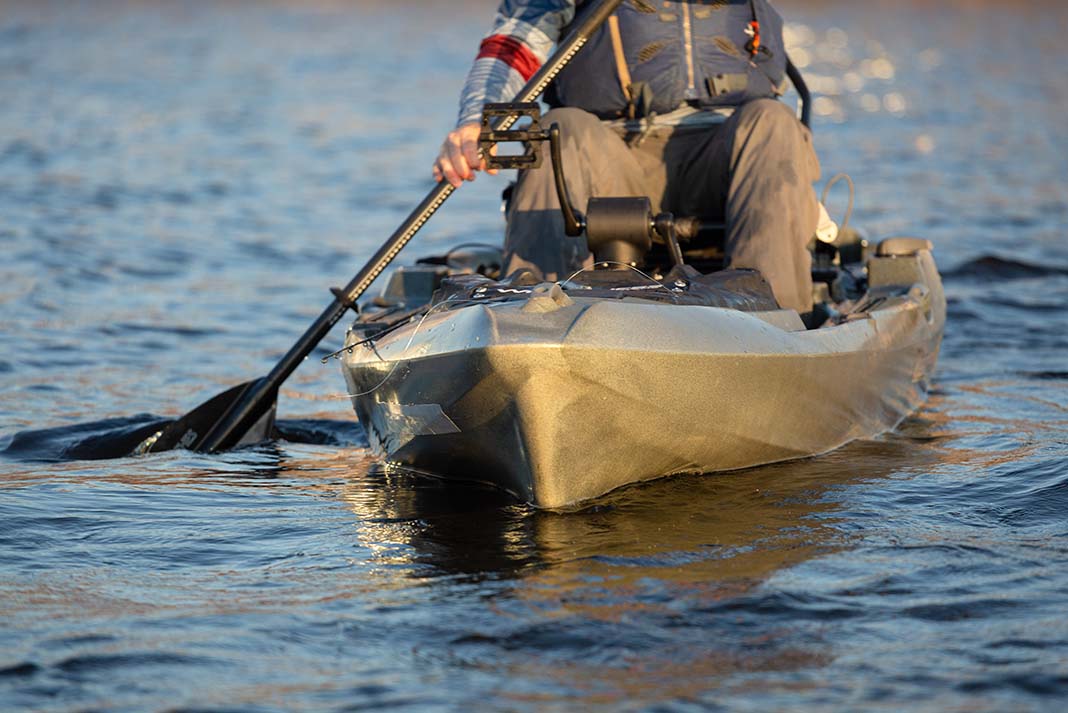 Bow detail of the Wilderness Systems Recon 120 HD fishing kayak