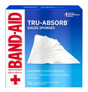 Band-Aid Tru-Absorb gauze sponges