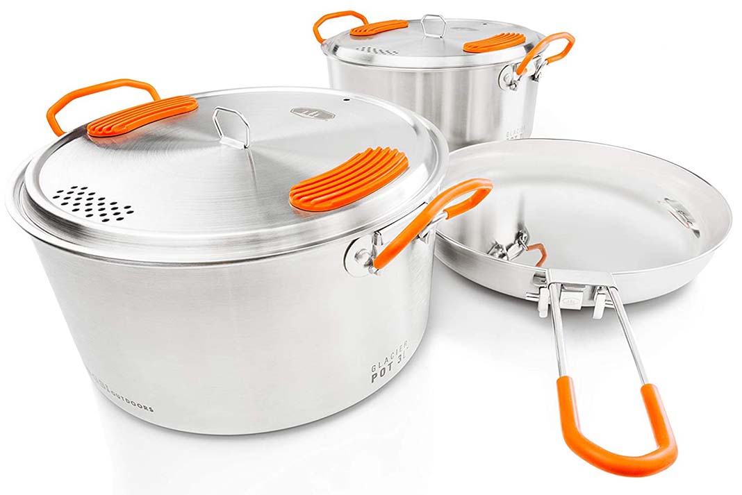 GSI Outdoors Stainless Base Camper - 3 Piece Cookset