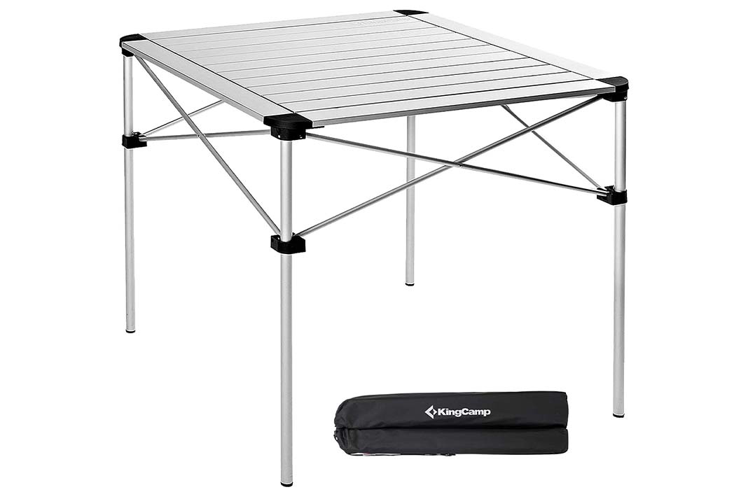 KingCamp KC3961_Silver Camping Table, 27.5"×27.5"×27.1"