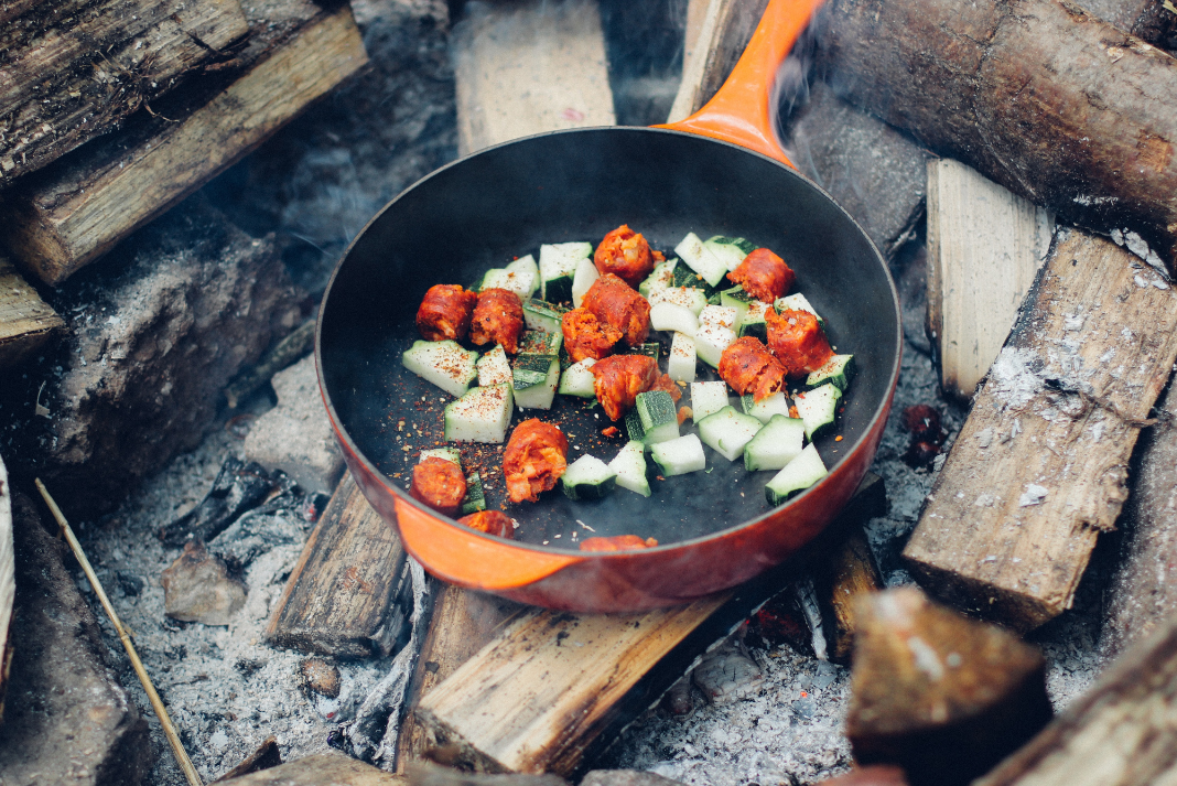 Camp cast-iron skillet meals for paddlers