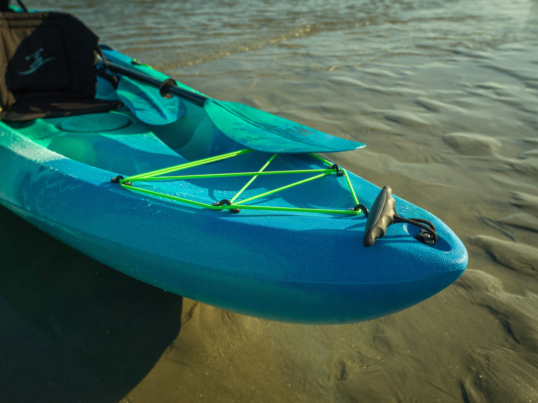Bow of tandem kayak