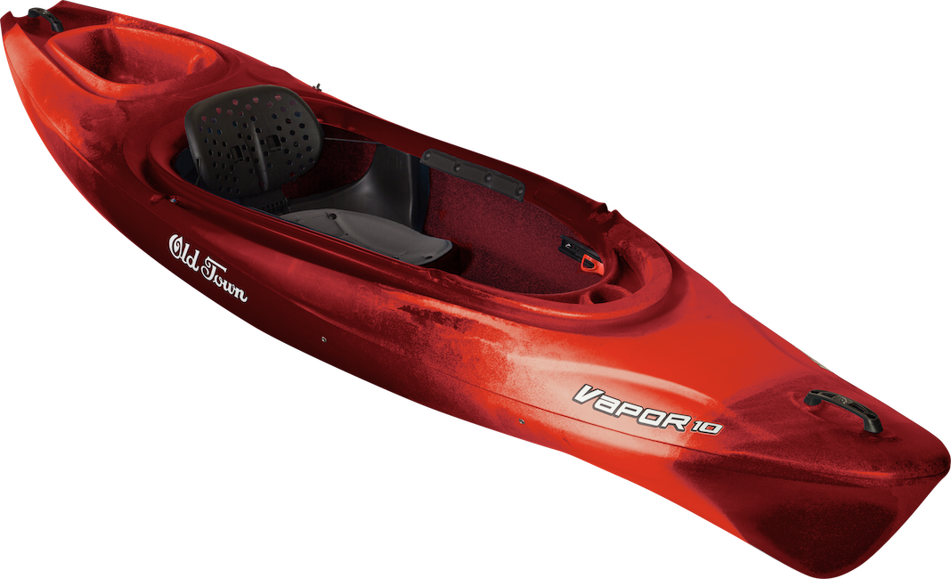 Red sit-inside kayak