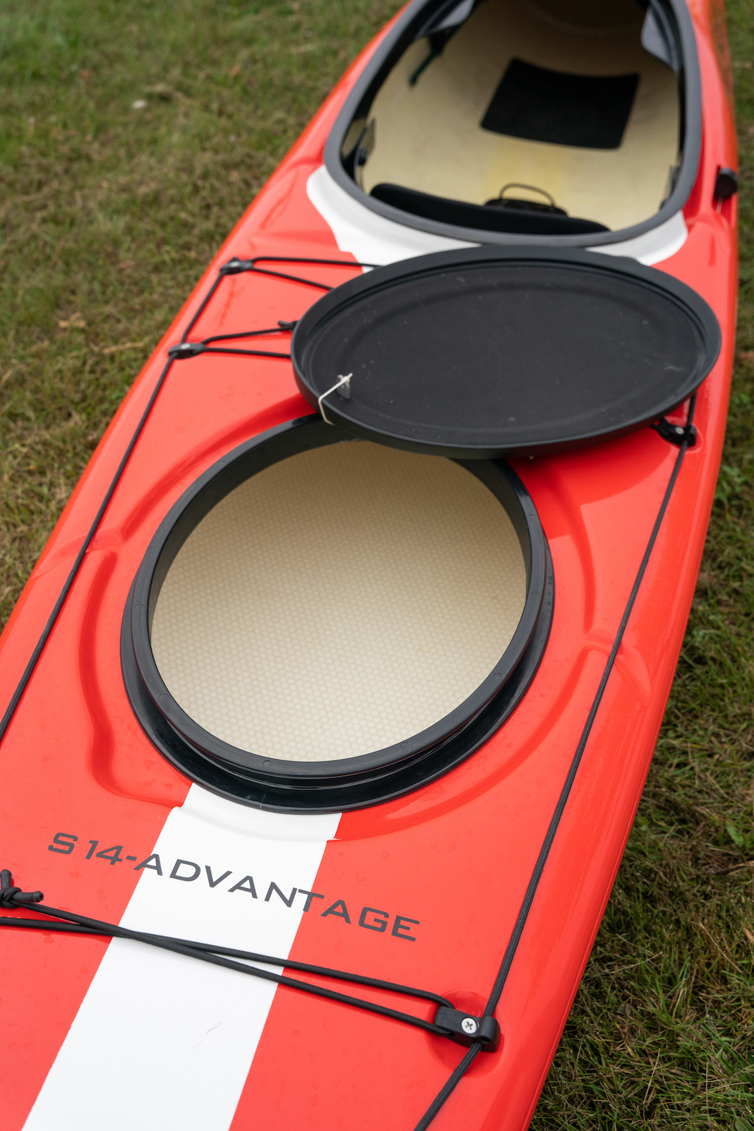 Front hatch of kayak