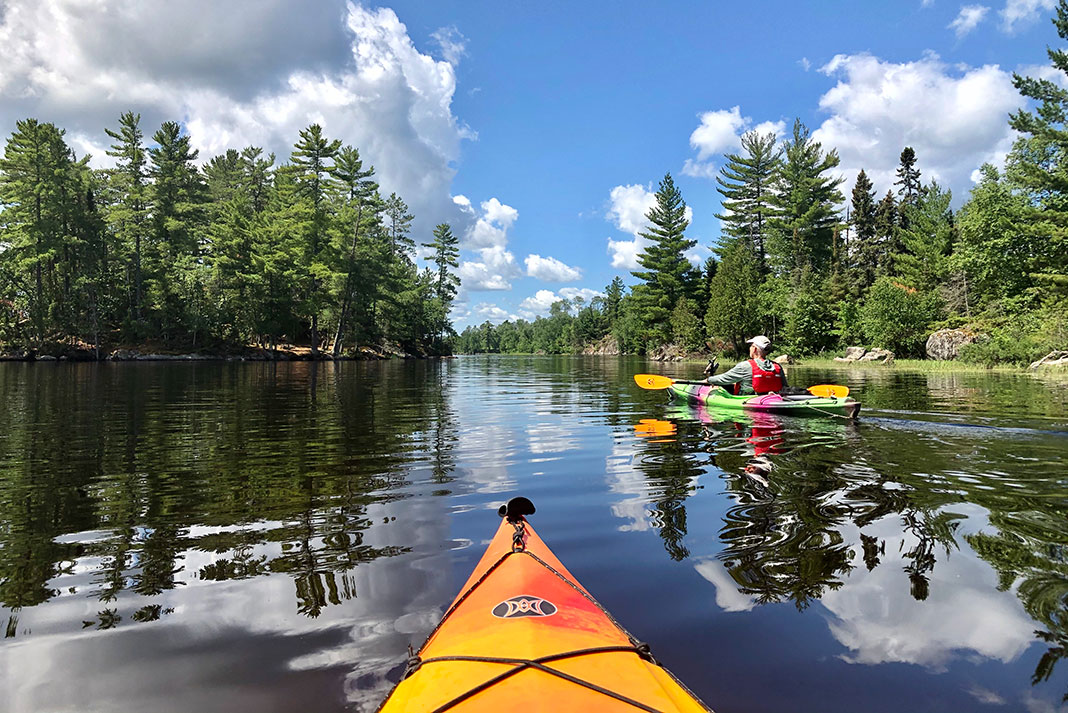 two people kayaking in Boundary Waters