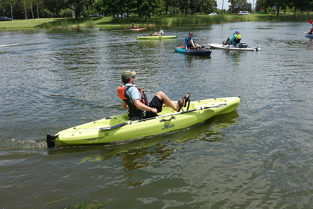 man pedals the Hobie Passport R Series at ICAST