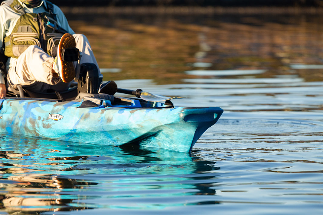 bow detail of SeaStream 120 Angler fishing kayak