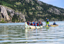 Race canoe on Yukon River
