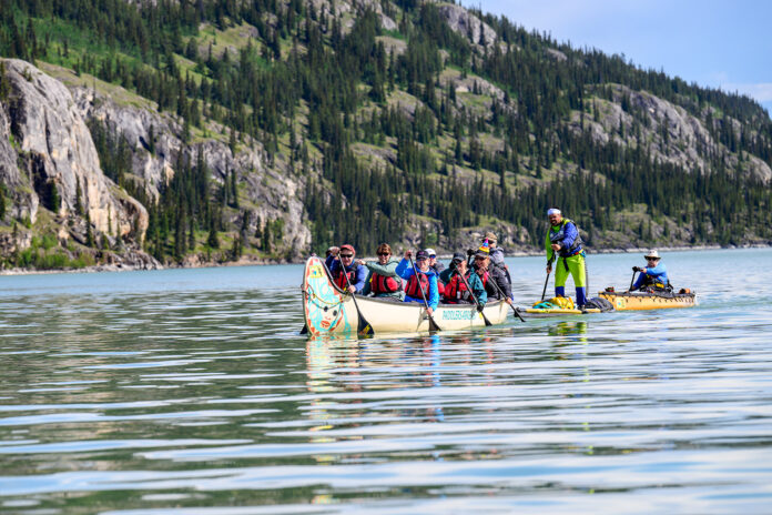 Race canoe on Yukon River