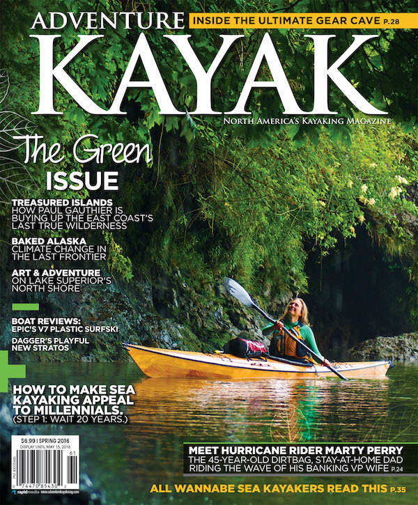 Cover of the Spring 2016 issue of Adventure Kayak magazine