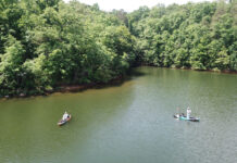 Anglers on water for Bassmaster kayak series