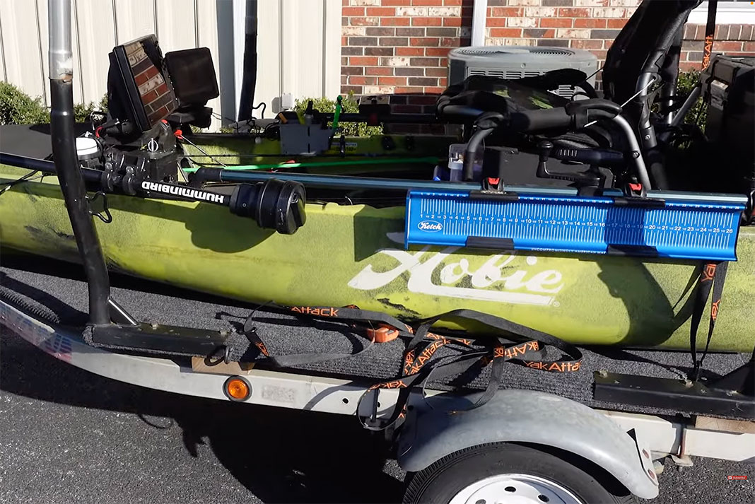 Hobie kayak rigged with the right weight distribution