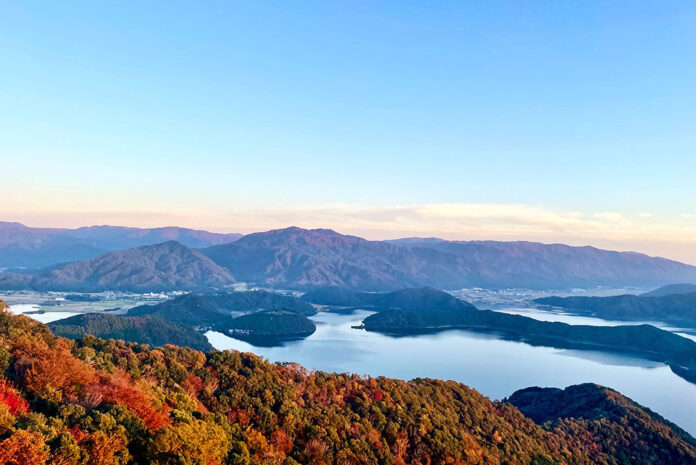 mountaintop view of the Wakasa Bay area of Honshu Island, Japan