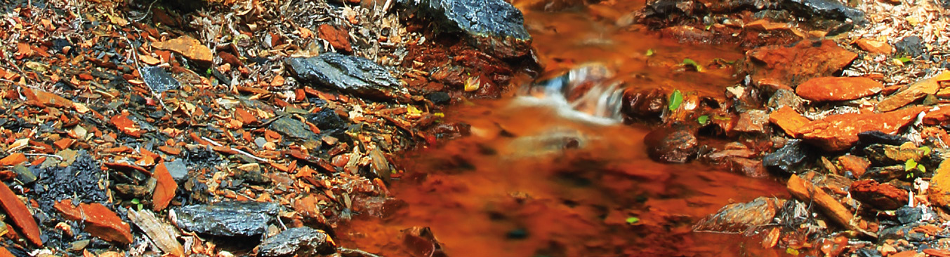 Acid mine drainage as seen in this stream in north-central Pennsylvania