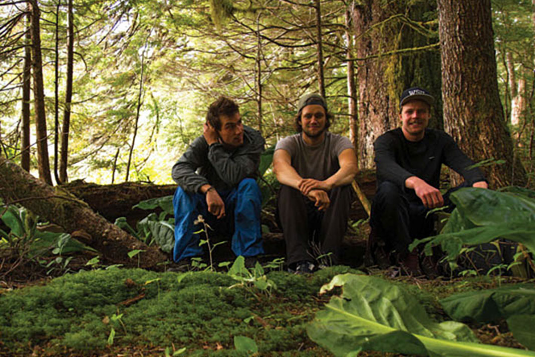 three adventurers in the Great Bear Rainforest