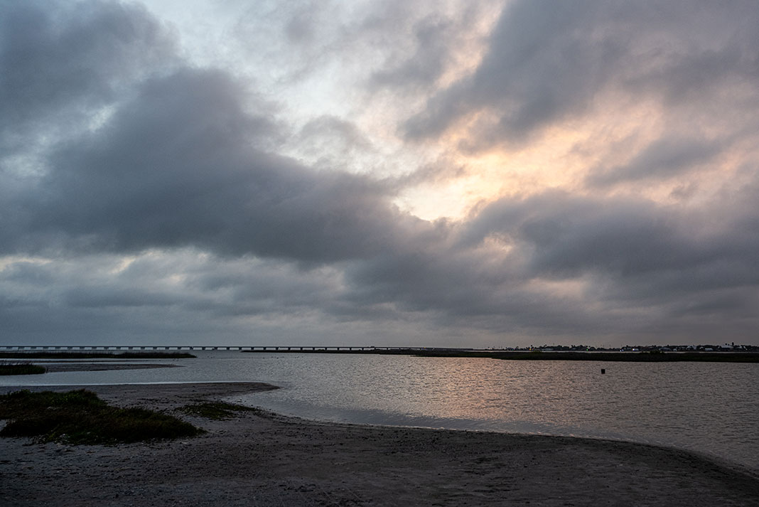 Cloudy view of the water at Ingleside, Texas