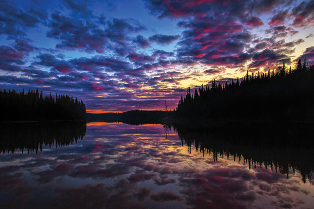 colorful sunset on Lake Superior