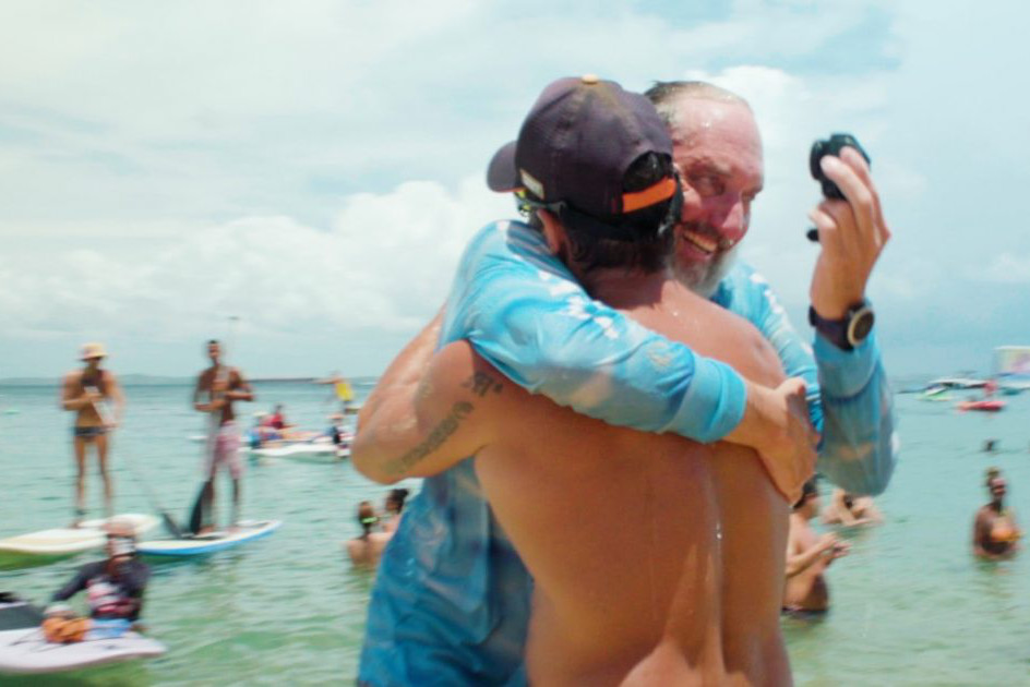 Richard Kohler greeted in Brazil after crossing Atlantic by kayak.