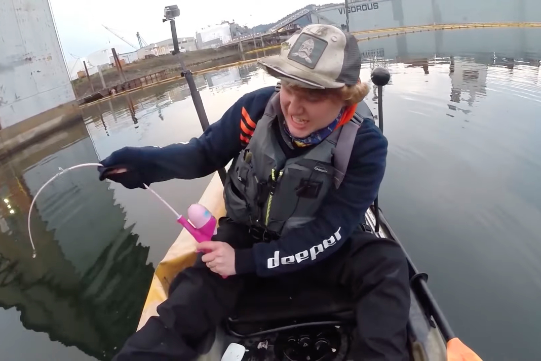 Hauling In Sturgeon On A Barbie Fishing Rod (Video)