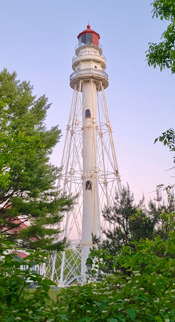 lighthouse tower on Lake Michigan