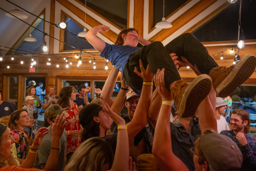 Crowdsurfing at the Clearwater Ski Hill