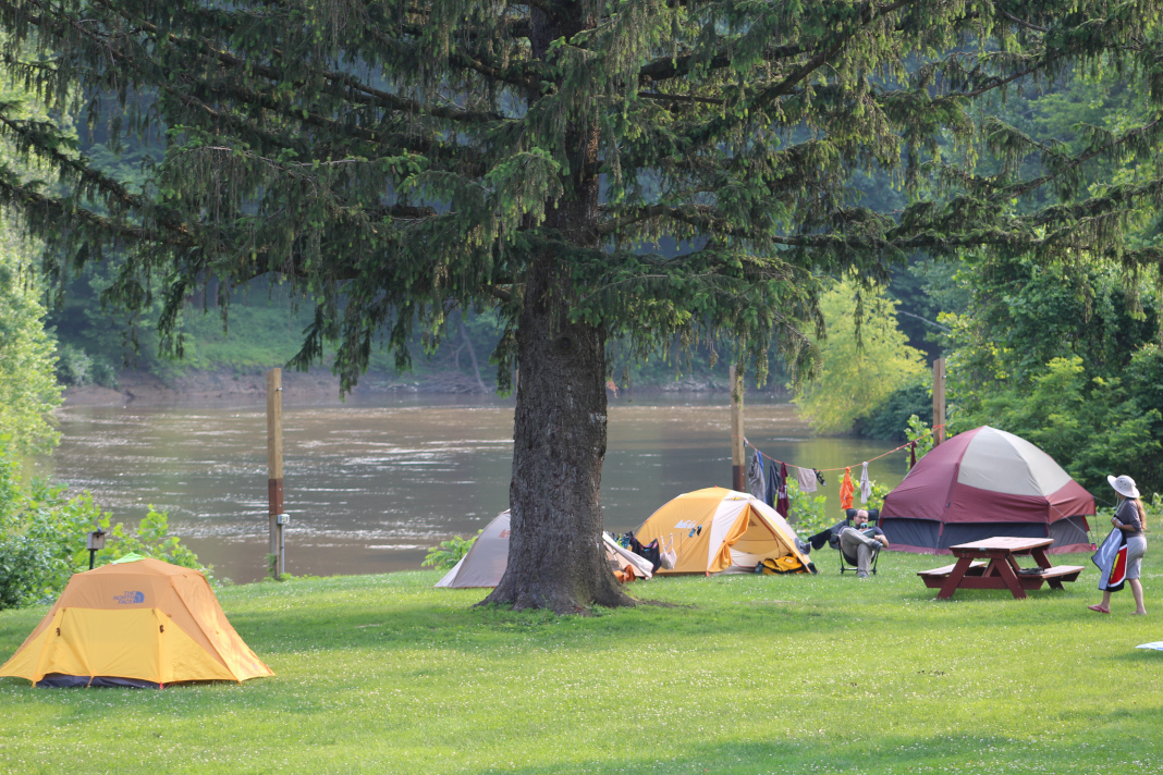 Campsite on riverfront.