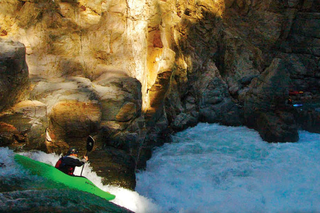 whitewater kayakers in the Chelan Gorge in Washington