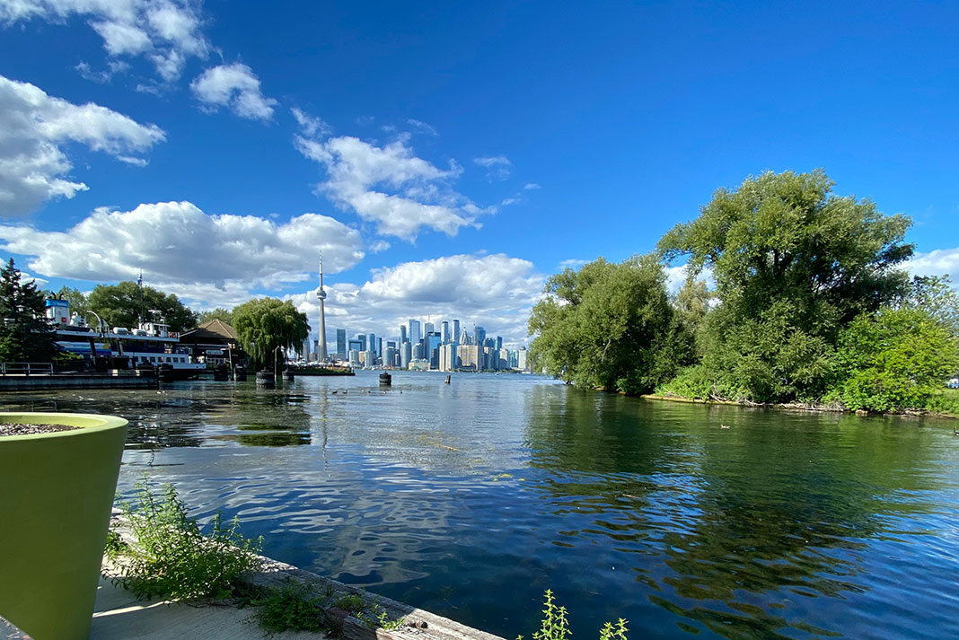summer view of the ferry terminal on Centre Island in Toronto