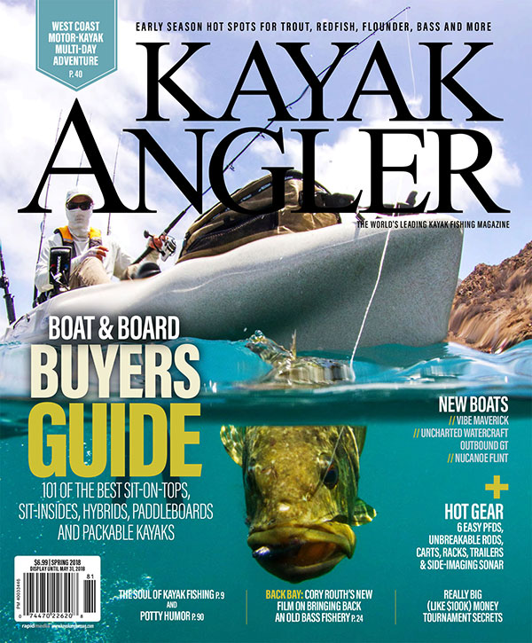 Cover of the Spring 2018 issue of Kayak Angler Magazine