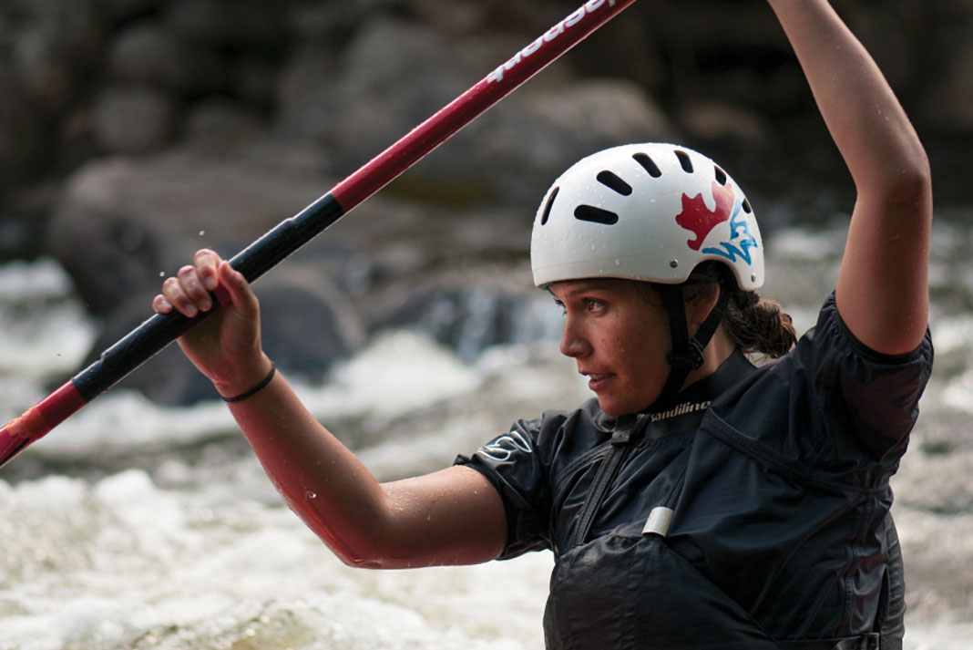 Alexandra Machicado-McGee paddling at the Madawaska Kanu Centre in Barry’s Bay, Ontario