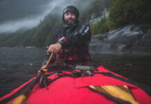 Martin Trahan on a canoe expedition.