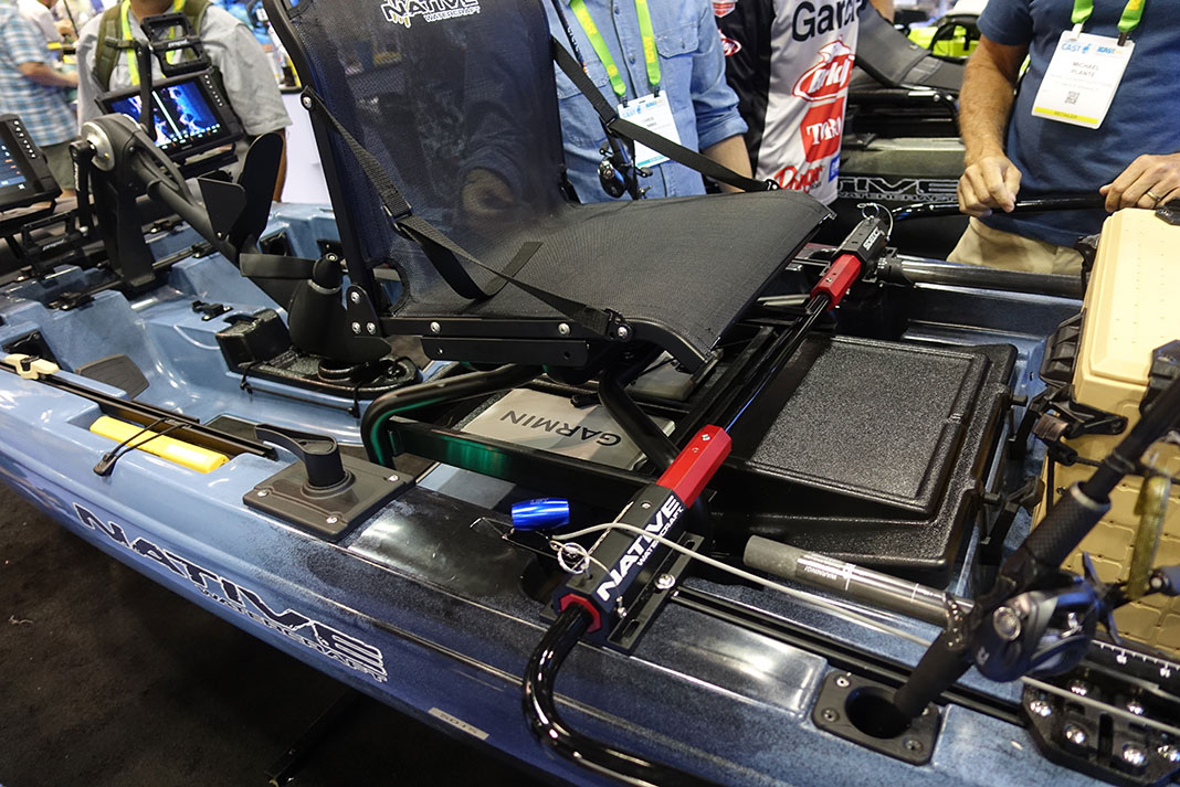 Detail of the Native Watercraft TitanX 12.5 seat at ICAST 2023