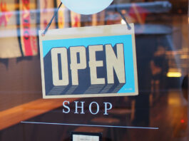 open sign for a store