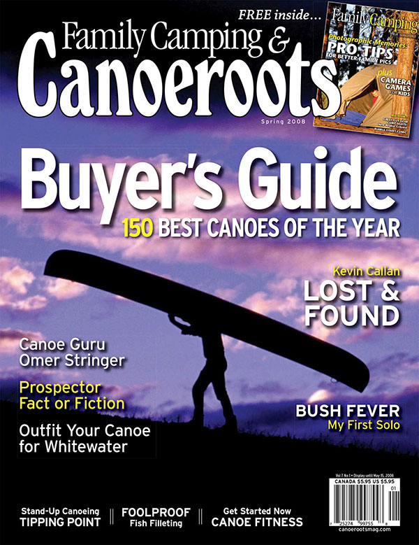 Cover of the Spring 2008 issue of Canoeroots Magazine