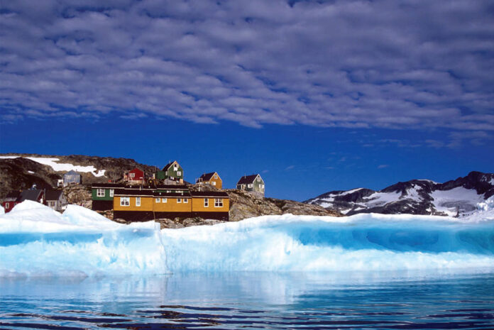 ice and houses in Greenland