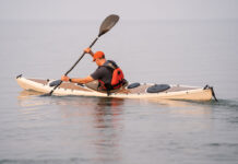man paddles the Rodloga kayak from Melker of Sweden