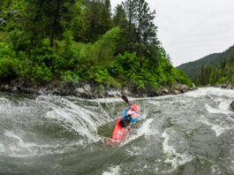 Hayden Voorhees taking on Jacob's Ladder on the North Fork following his champion run