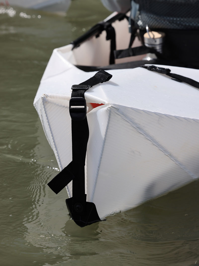 detail of the Oru Lake folding kayak