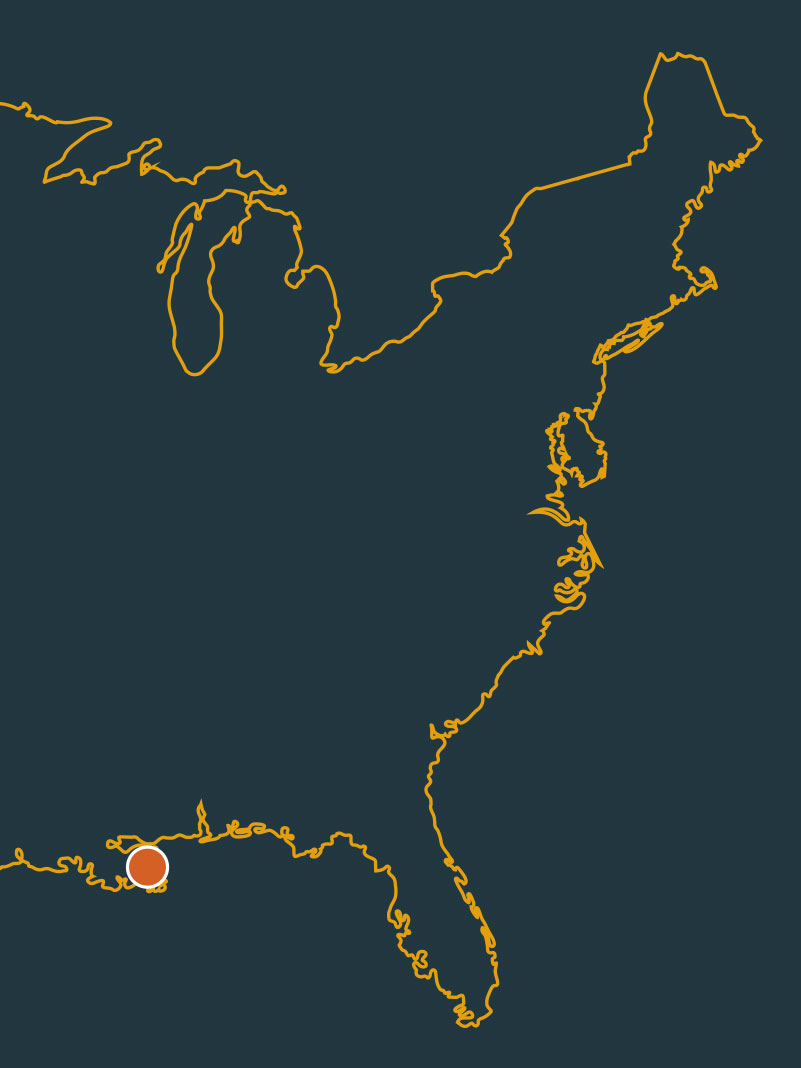 map of Hopedale, Louisiana