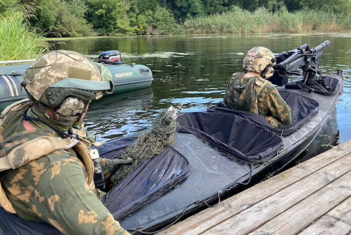 Ukraine kayak with grenade launcher.