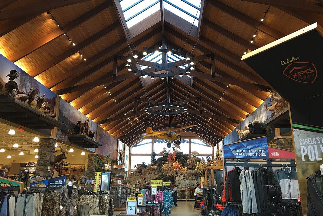 interior of a Cabela's store in Wisconsin