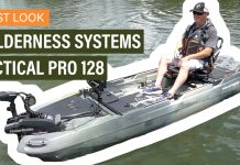 person sits on the Wilderness Systems Tactical Pro 128 at ICAST 2024 Demo Day