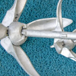 Silver anchor for a kayak