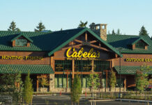 front of a Cabela's store in Oregon, where fishing kayaks are sold