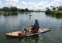 man pedals BOTE Rackham Apex at ICAST