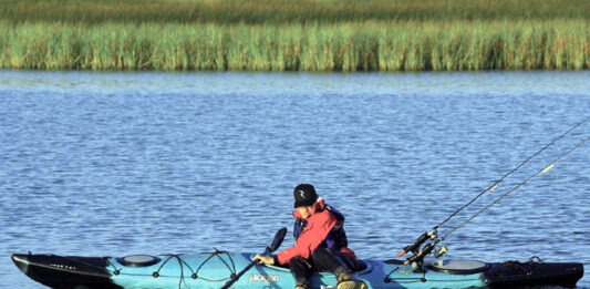 Successfully completing the sit-inside kayak re-entry is a matter of survival when fishing in winter. | Feature photo: Micah Simoneaux