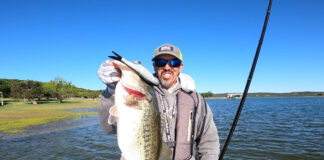 The Best Spring Bass Fishing Lures Derek Brundle with bass caught on glidebait.