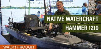 Kayak Angler editor Ric Burnley stands by the new Native Watercraft Hammer 1210 at ICAST 2025